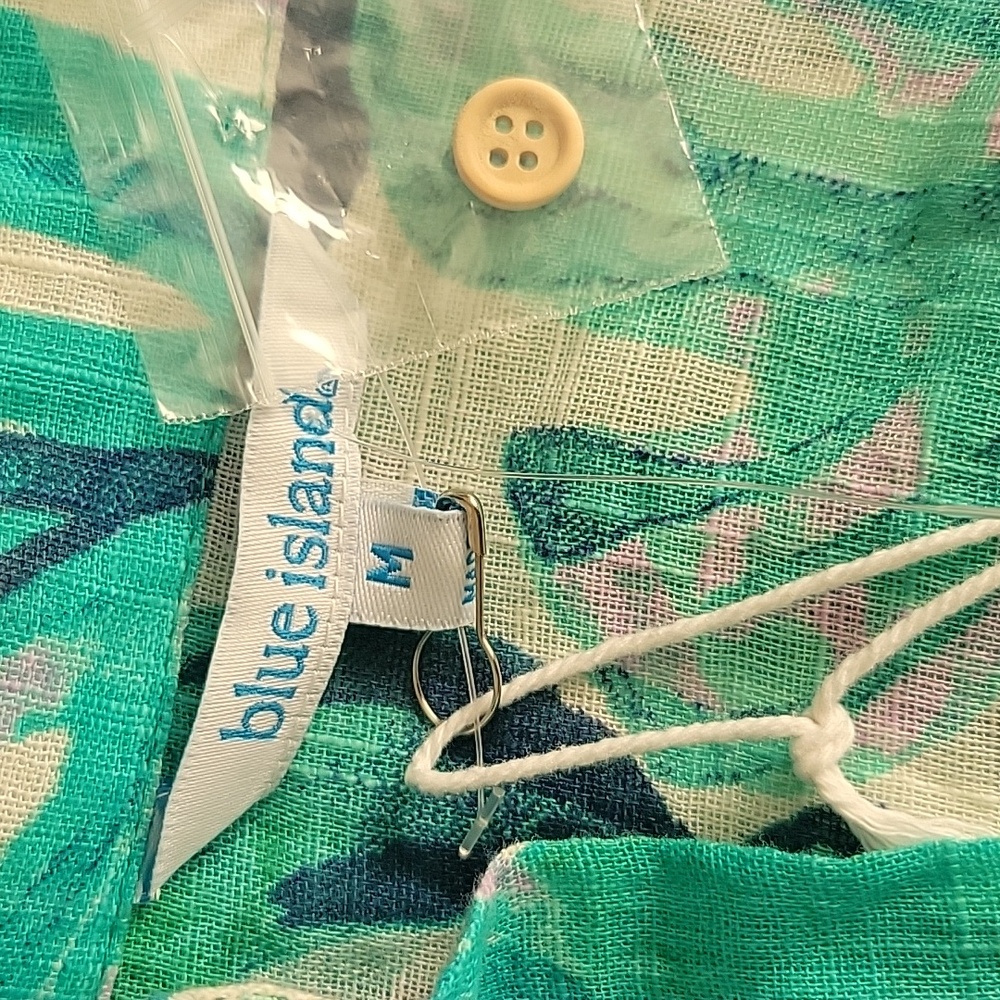 Blue Island Green Graphic Swim Coverup Size M NWT - Picture 3 of 12